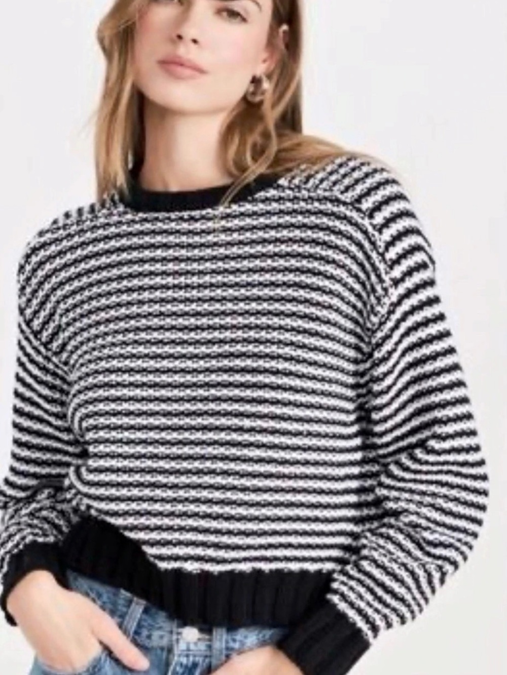 Pistola Madison Sweater Striped Crewneck Black & White extra small
